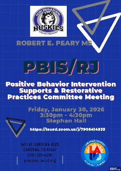 ¡Familias de los Huskies, acompáñennos en nuestra primera reunión de PBIS/RJ de 2026!/Husky Families please join us for our first PBIS/RJ Meeting of 2026!